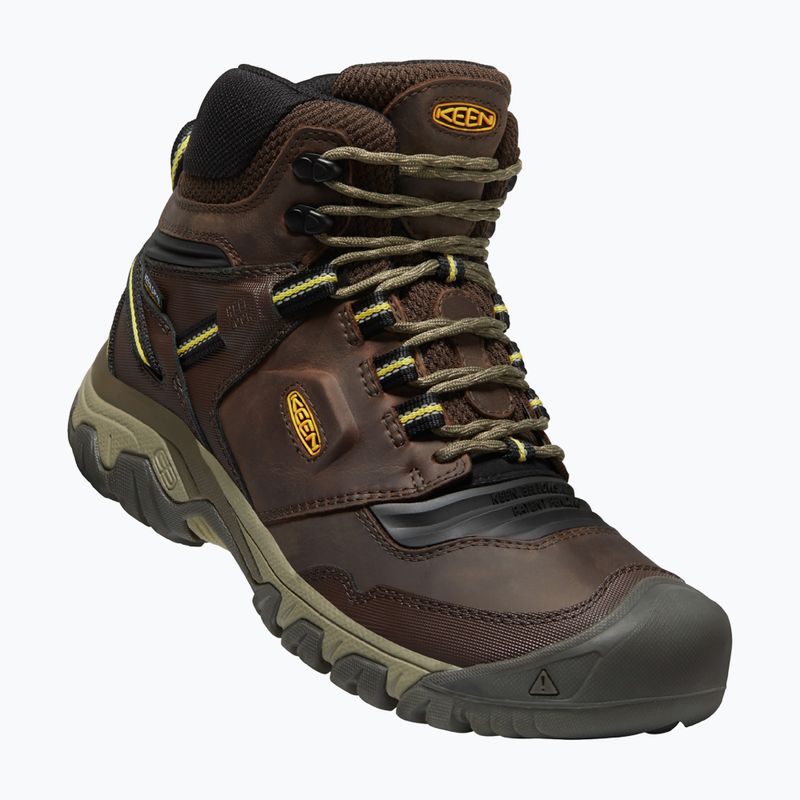 Buty trekkingowe męskie KEEN Ridge Flex Mid WP coffee bean/keen yellow 11