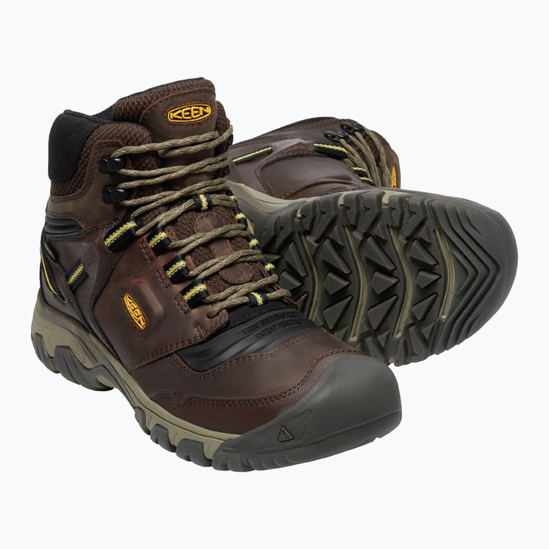 Buty trekkingowe męskie KEEN Ridge Flex Mid WP coffee bean/keen yellow 13