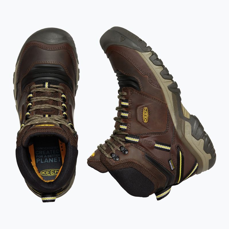 Buty trekkingowe męskie KEEN Ridge Flex Mid WP coffee bean/keen yellow 14