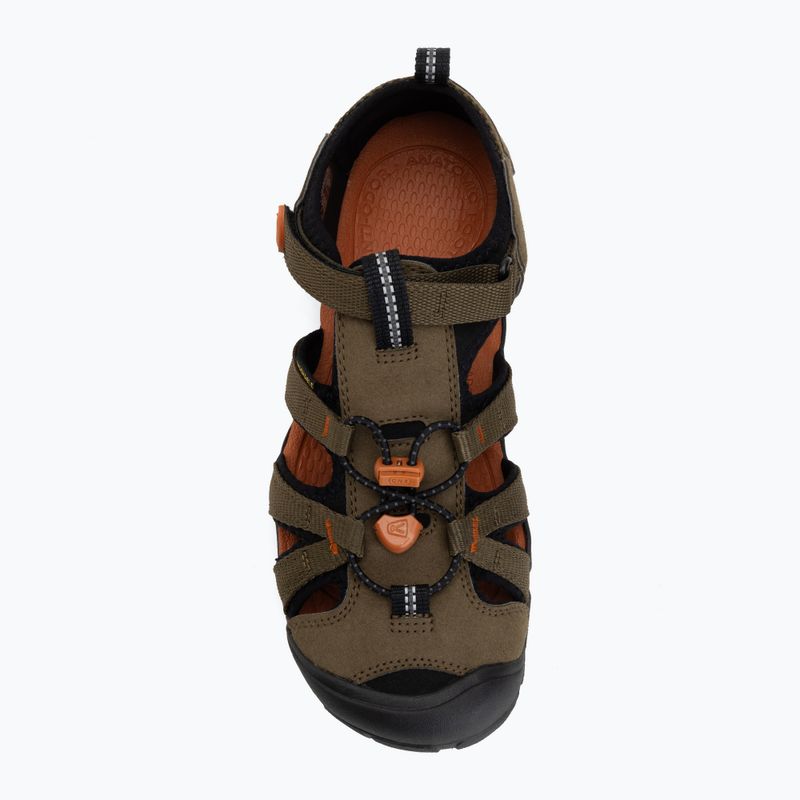 Sandały juniorskie KEEN Seacamp II CNX dark olive/gold flame 5