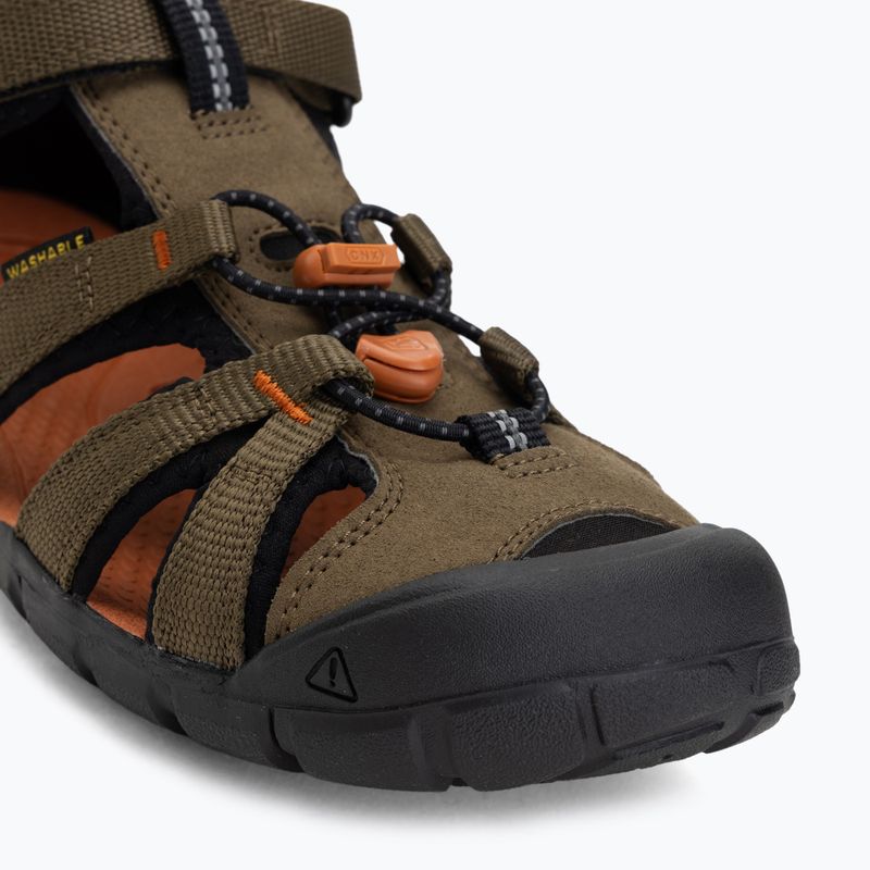 Sandały juniorskie KEEN Seacamp II CNX dark olive/gold flame 7