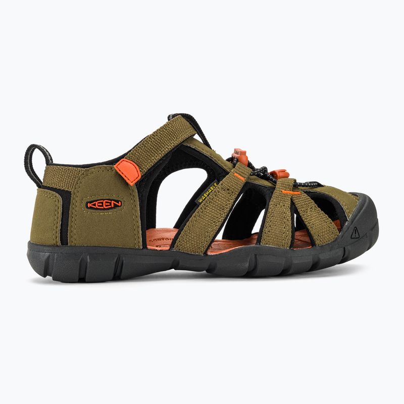 Sandały juniorskie KEEN Seacamp II CNX dark olive/ gold flame 2
