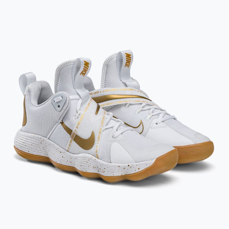 Buty do siatkówki Nike React Hyperset SE white/gold 4