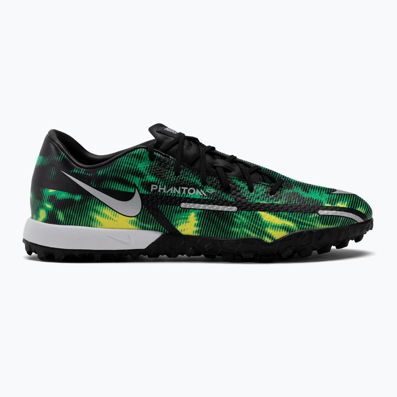 Buty piłkarskie męskie Nike Phantom GT2 Academy SW TF black/metalic platinum/green strike 2