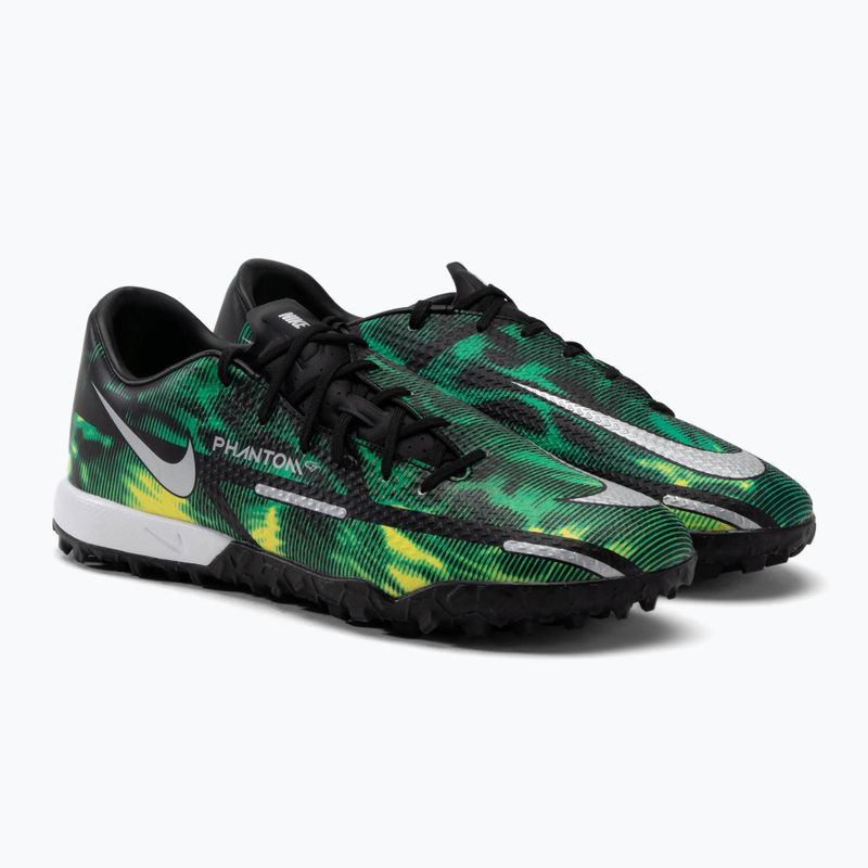 Buty piłkarskie męskie Nike Phantom GT2 Academy SW TF black/metalic platinum/green strike 5