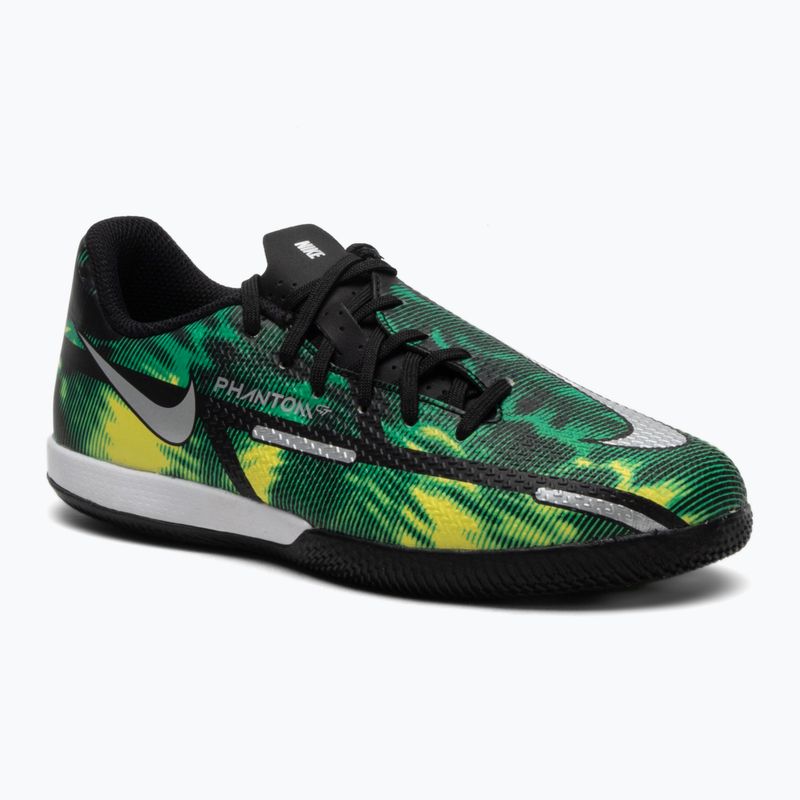 Buty piłkarskie dziecięce Nike Phantom GT2 Academy SW IC Jr black/metalic platinum/green strike