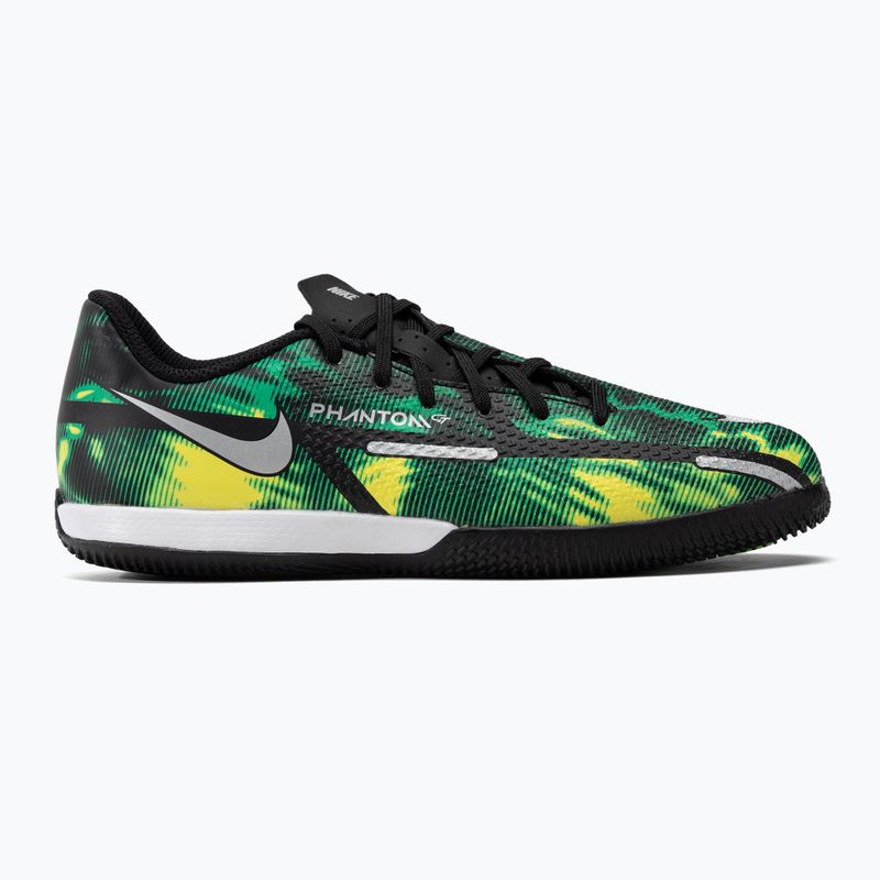 Buty piłkarskie dziecięce Nike Phantom GT2 Academy SW IC Jr black/metalic platinum/green strike 2