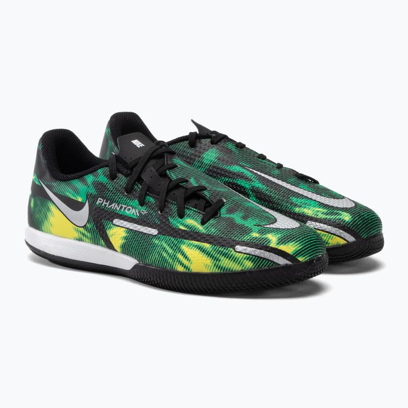 Buty piłkarskie dziecięce Nike Phantom GT2 Academy SW IC Jr black/metalic platinum/green strike 5