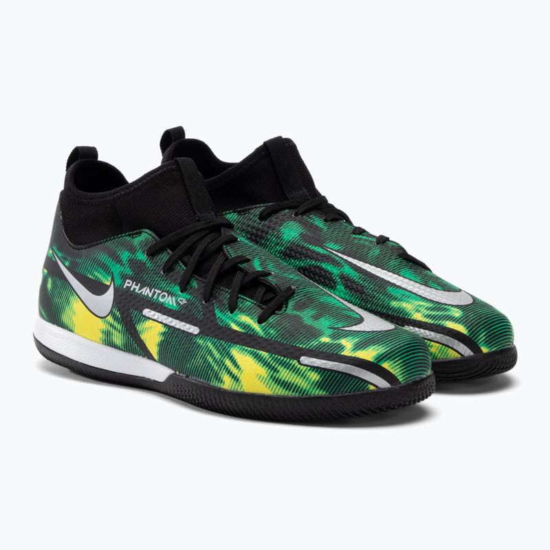 Buty piłkarskie dziecięce Nike Phantom GT2 Academy DF SW IC Jr black/metalic platinum/green strike 5