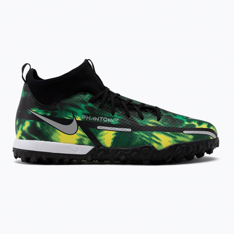 Buty piłkarskie dziecięce Nike Phantom GT2 Academy DF SW TF Jr black/metalic platinum/green strike 2