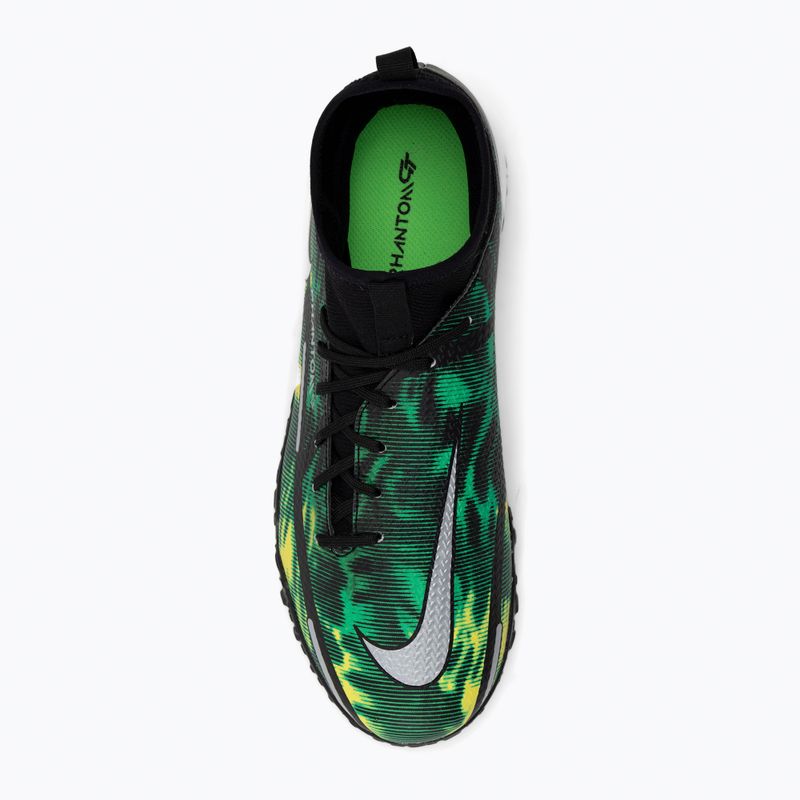 Buty piłkarskie dziecięce Nike Phantom GT2 Academy DF SW TF Jr black/metalic platinum/green strike 6