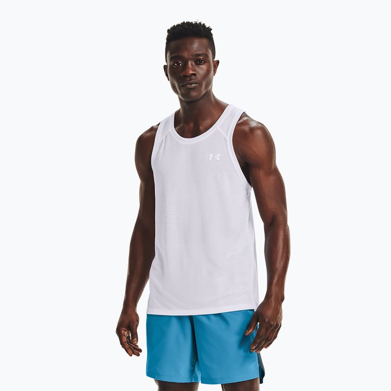 Koszulka do biegania męska Under Armour Streaker Singlet white/white/reflective