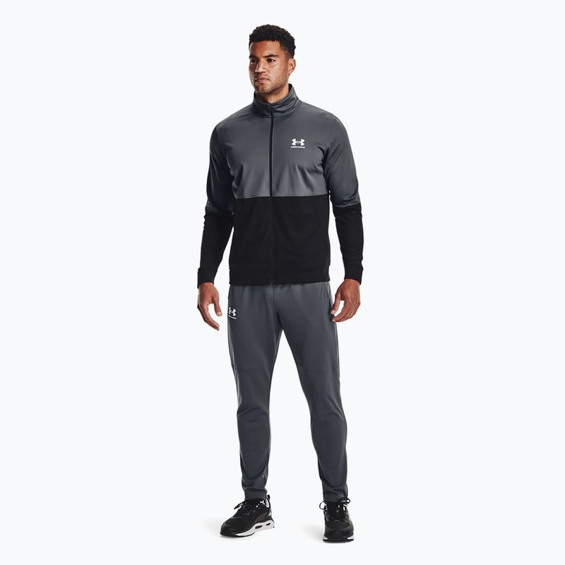 Spodnie treningowe męskie Under Armour UA Pique Track pitch gray/white 2