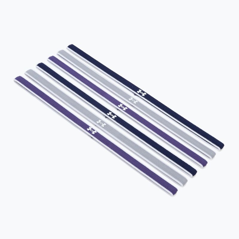Opaski na głowę Under Armour UA Mini Headbands 6 szt. midnight navy/twilight purple/gray wolf
