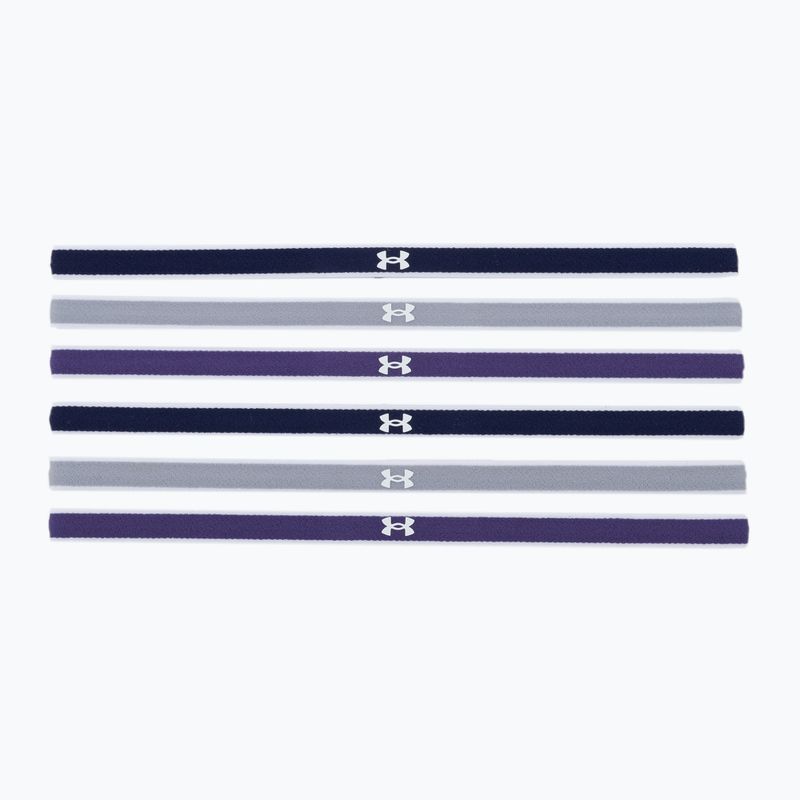 Opaski na głowę Under Armour UA Mini Headbands 6 szt. midnight navy/twilight purple/gray wolf 2