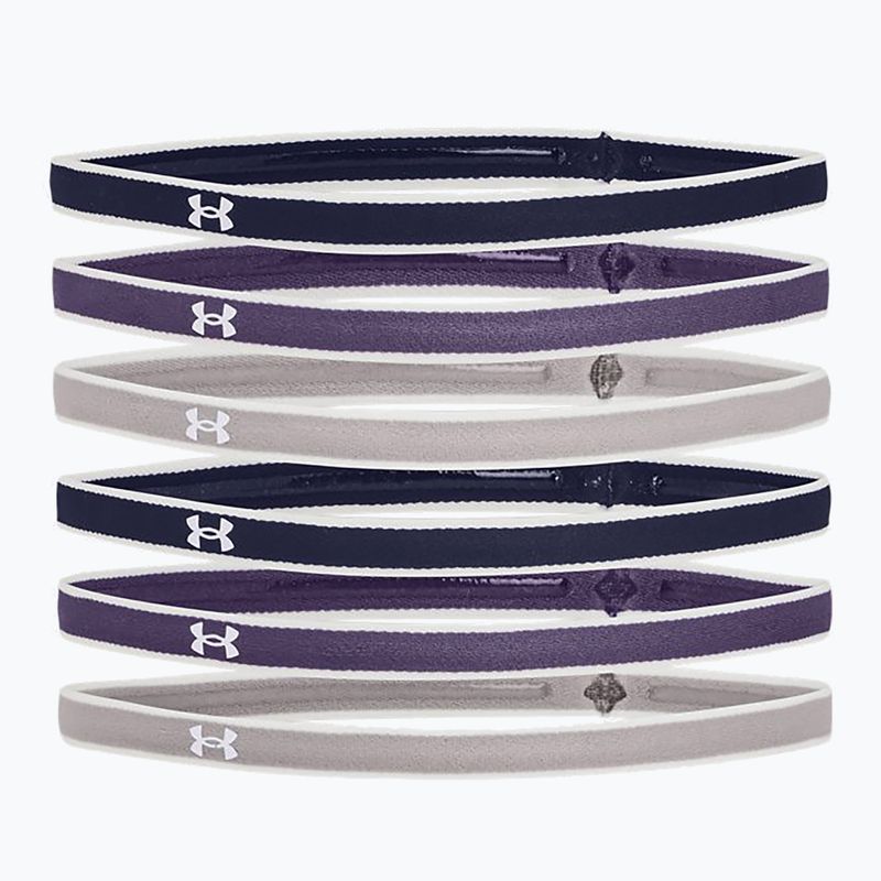 Opaski na głowę Under Armour UA Mini Headbands 6 szt. midnight navy/twilight purple/gray wolf 4