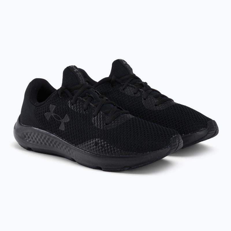 Buty do biegania męskie Under Armour Charged Pursuit 3 black/black/black 4