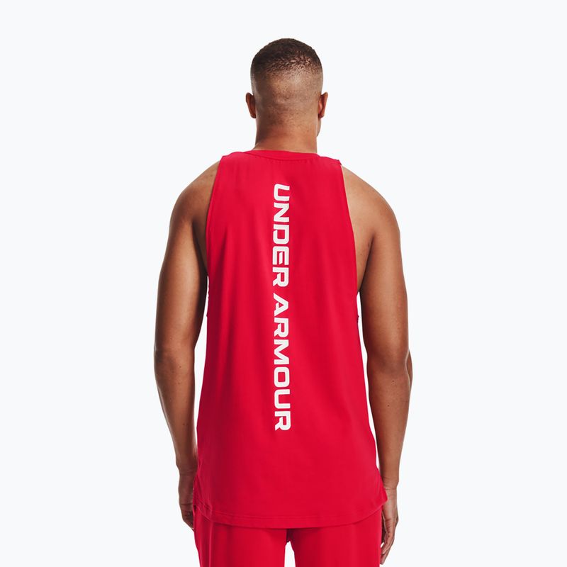 Koszulka koszykarska męska Under Armour Baseline Cotton Tank red/black 3