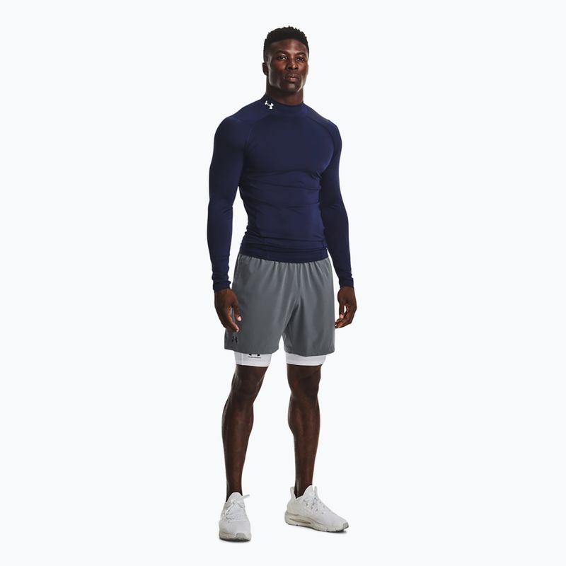 Longsleeve treningowy męski Under Armour Heat Gear Armour Comp Mock midnight navy/white 2