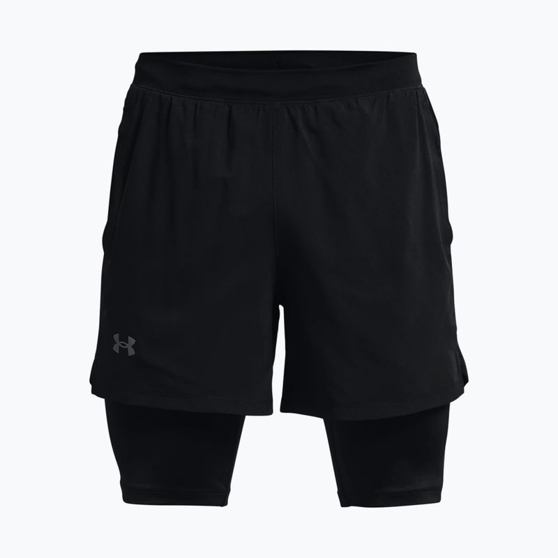 Spodenki do biegania męskie Under Armour Launch SW 5'' 2N1 black/black/reflective