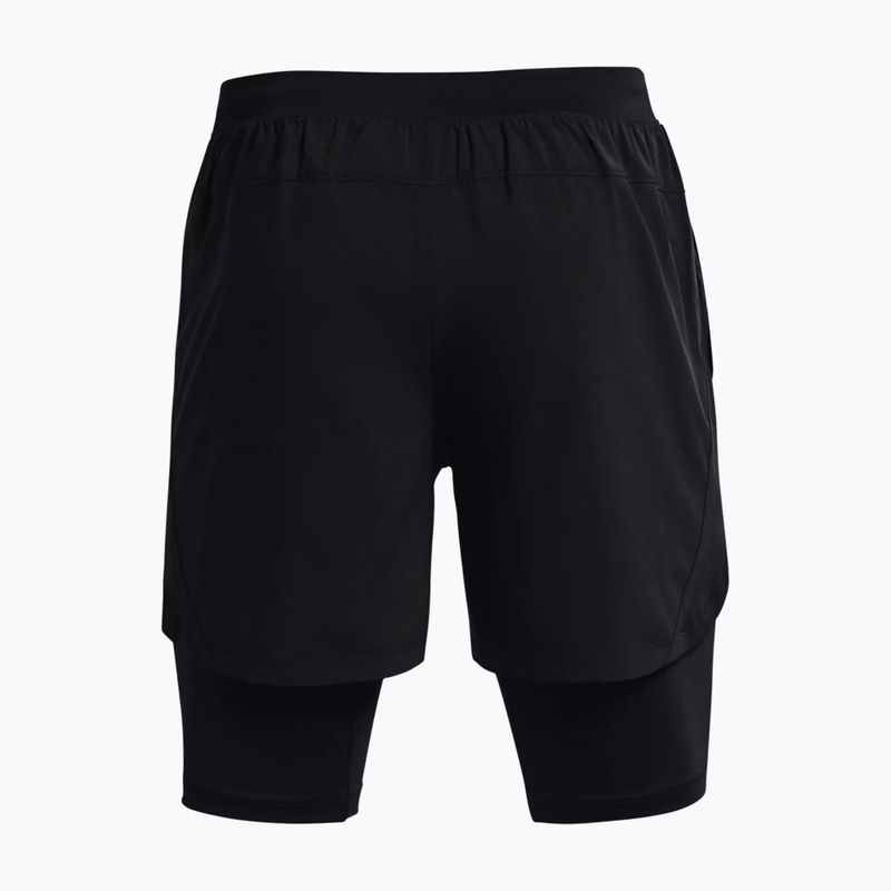 Spodenki do biegania męskie Under Armour Launch SW 5'' 2N1 black/black/reflective 2