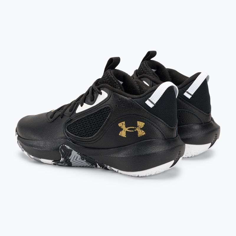 Buty do koszykówki męskie Under Armour Lockdown 6 black/black/metallic gold 3