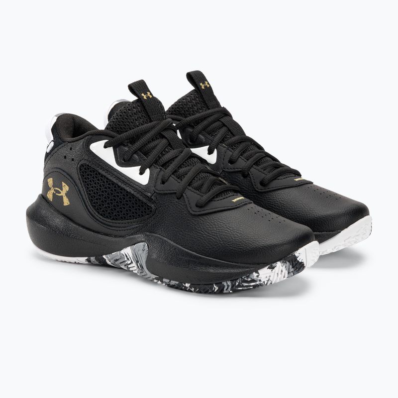 Buty do koszykówki męskie Under Armour Lockdown 6 black/black/metallic gold 4