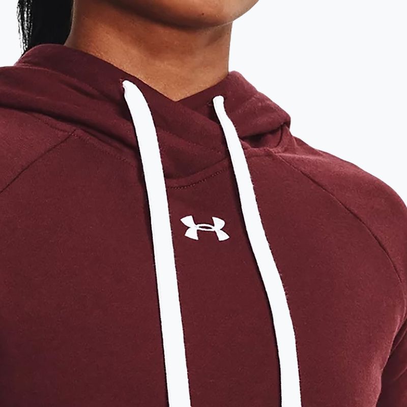 Bluza damska Under Armour Rival Fleece Hb Hoodie chestnut red/white 4