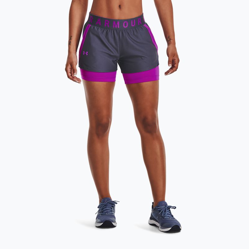 Spodenki damskie Under Armour Play Up 2-In-1 tempered steel/strobe/strobe