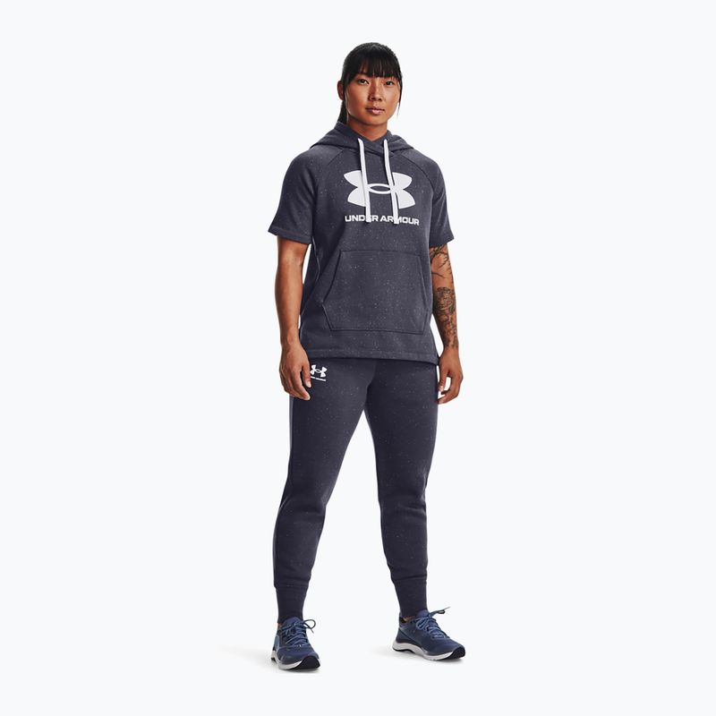 Spodnie damskie Under Armour Rival Fleece Joggers tempered steel/white 2