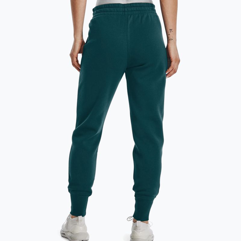 Spodnie damskie Under Armour Rival Fleece Joggers tourmaline teal/white 2