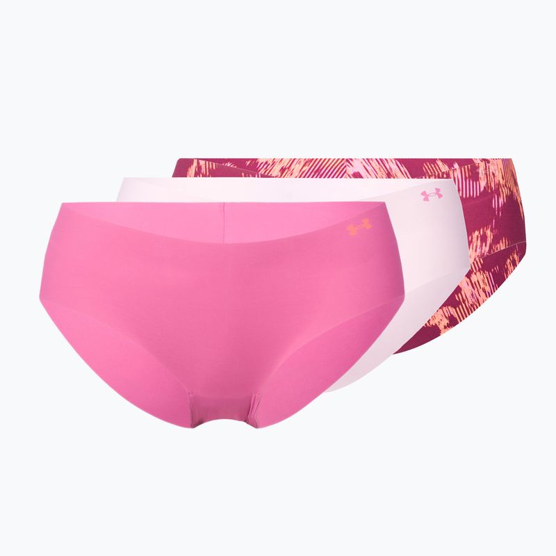 Majtki damskie Under Armour Pure Stretch Hipster Print 3 pary pace pink/dark cherry/afterglow