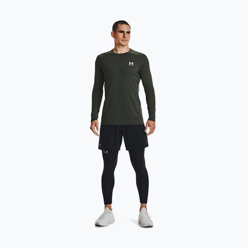 Longsleeve treningowy męski Under Armour UA Hg Armour Fitted baroque green/white 5