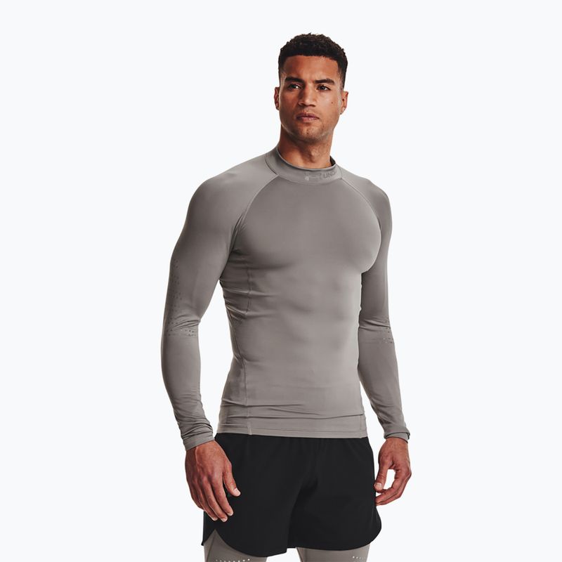 Longsleeve treningowy męski Under Armour UA Cg Armour Novelty Mock pewter/reflective
