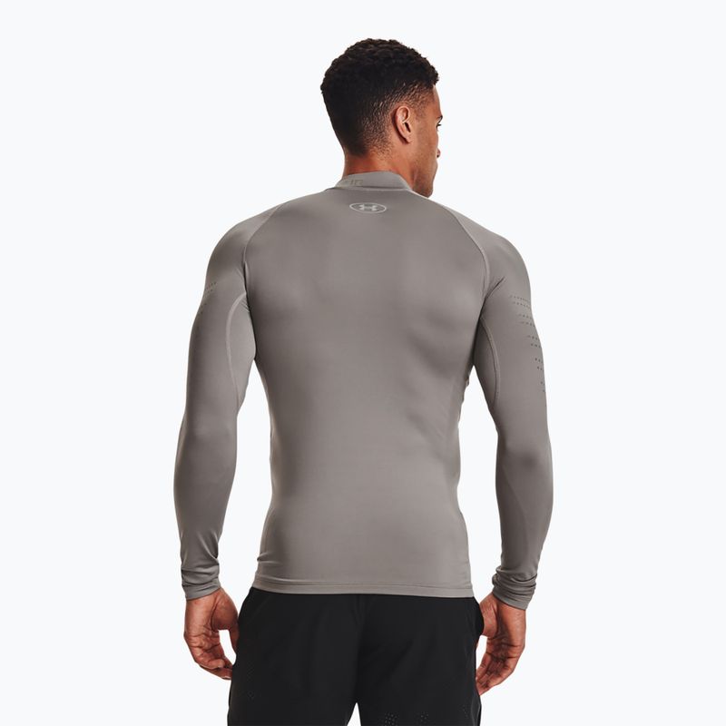Longsleeve treningowy męski Under Armour UA Cg Armour Novelty Mock pewter/reflective 3