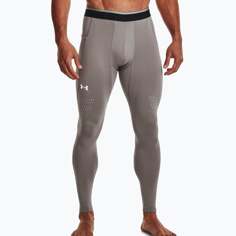 Legginsy treningowe męskie Under Armour UA Cg Armour Novelty pewter/reflective 3