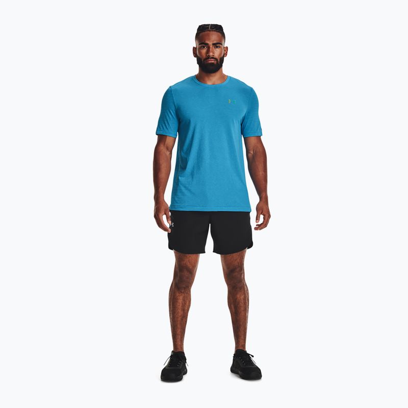 Koszulka treningowa męska Under Armour UA Rush Seamless Geosport capri/black 3