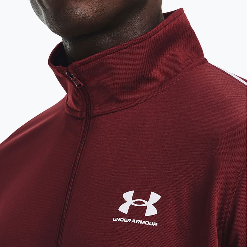 Bluza męska Under Armour UA Pique Track chestnut red/white 4