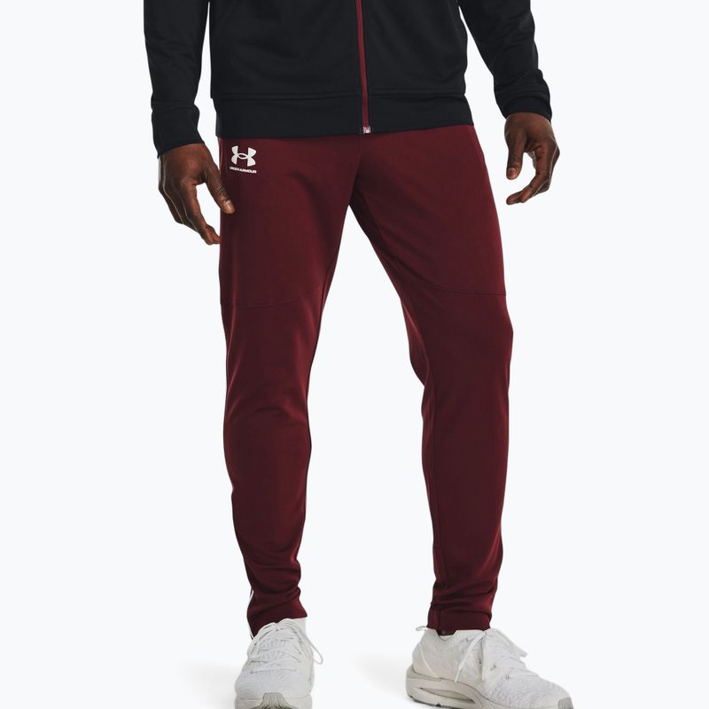 Spodnie treningowe męskie Under Armour UA Pique Track chestnut red/white