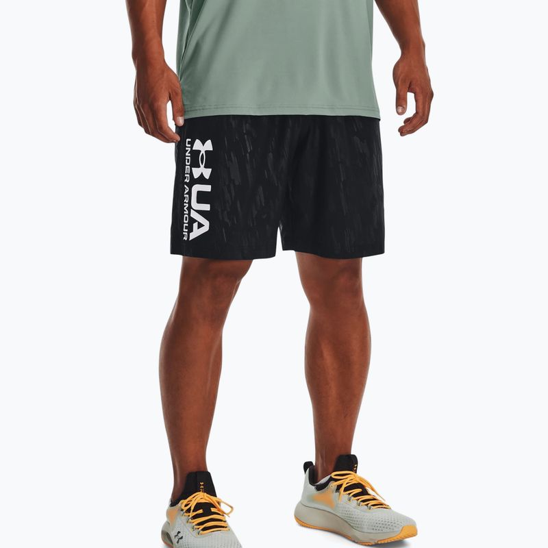 Spodenki treningowe męskie Under Armour UA Woven Emboss black/white 3