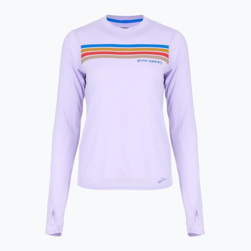 Koszulka do biegania damska Brooks Distance Graphic heather violet dash/stripe