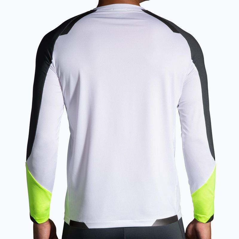 Longsleeve do biegania męski Brooks Run Visible white/asphalt/nightlife 3