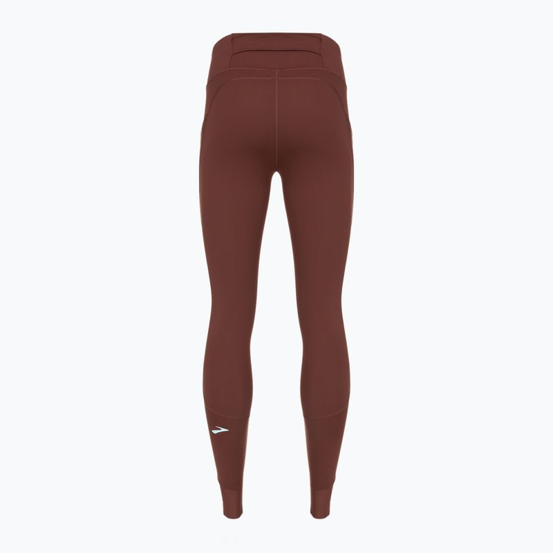 Legginsy do biegania damskie Brooks Momentum Thermal Tight run raisin 2