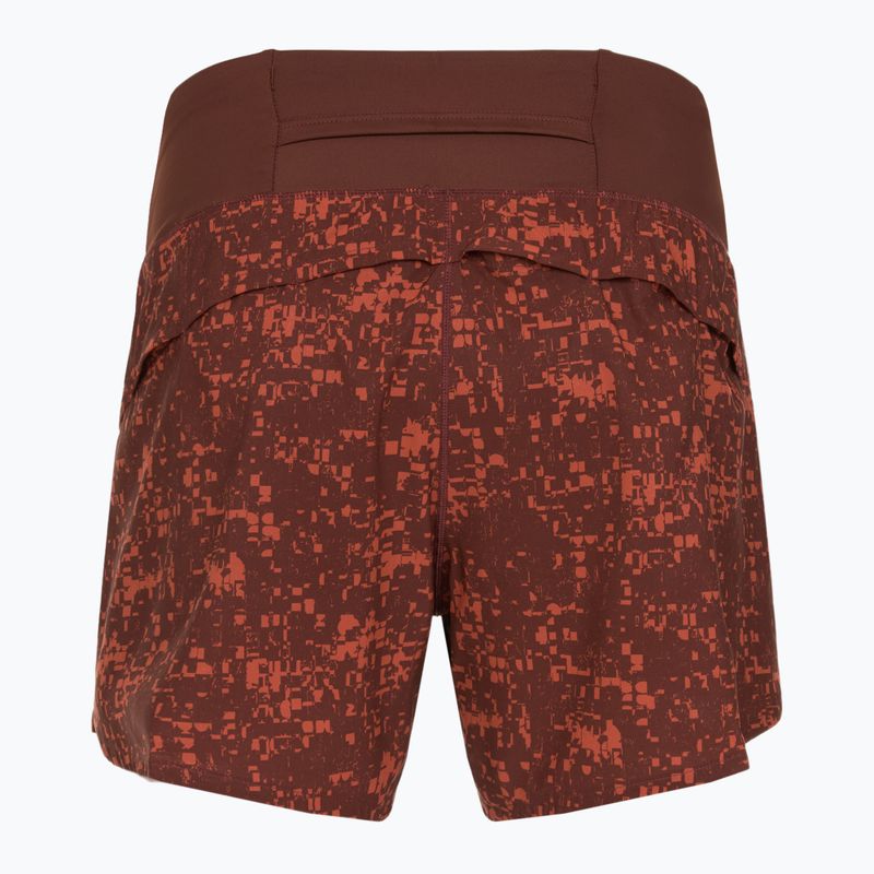 Spodenki do biegania damskie Brooks Chaser 5" run raisin glitch print 2
