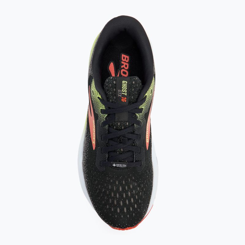 Buty do biegania męskie Brooks Ghost 16 GTX black/mandarin red/green 5