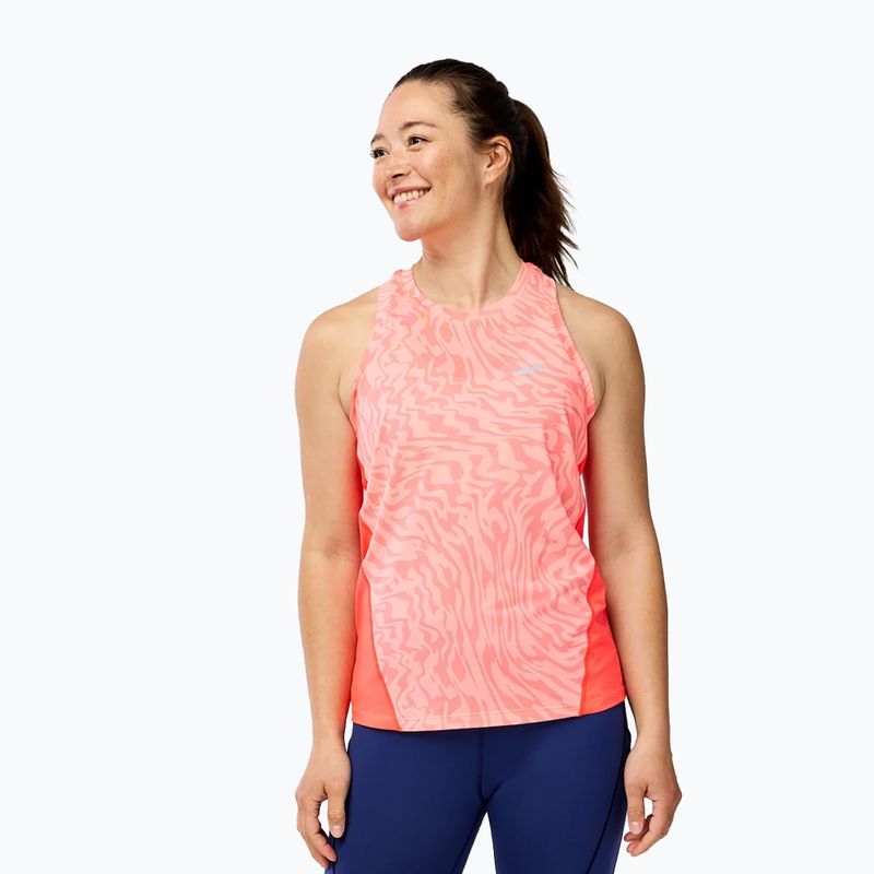 Tank top do biegania damski Brooks Sprint Free Tank 3.0 neo cayenne speedscape