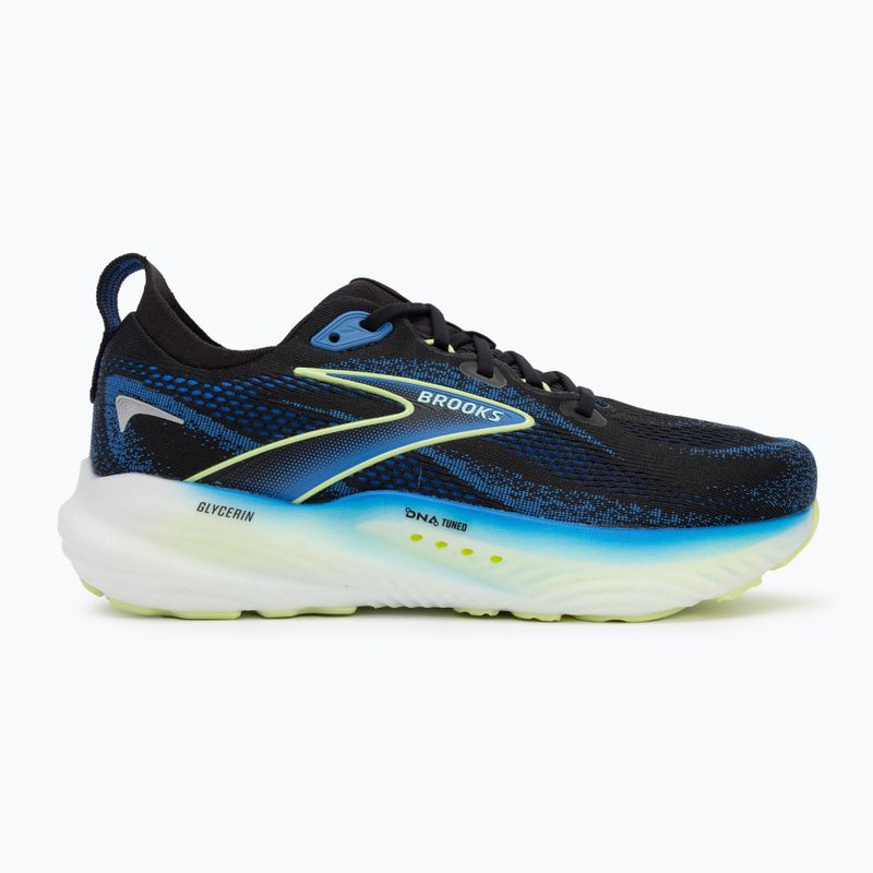 Buty do biegania męskie Brooks Glycerin 22 wide fit black/cobalt/neo yellow 2