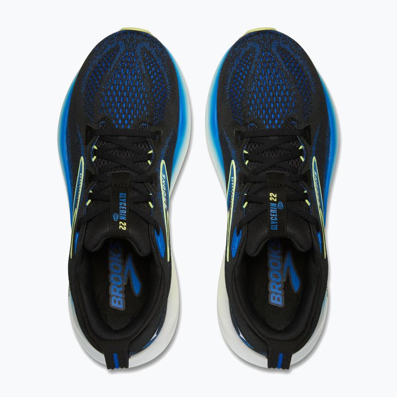 Buty do biegania męskie Brooks Glycerin 22 wide fit black/cobalt/neo yellow 12