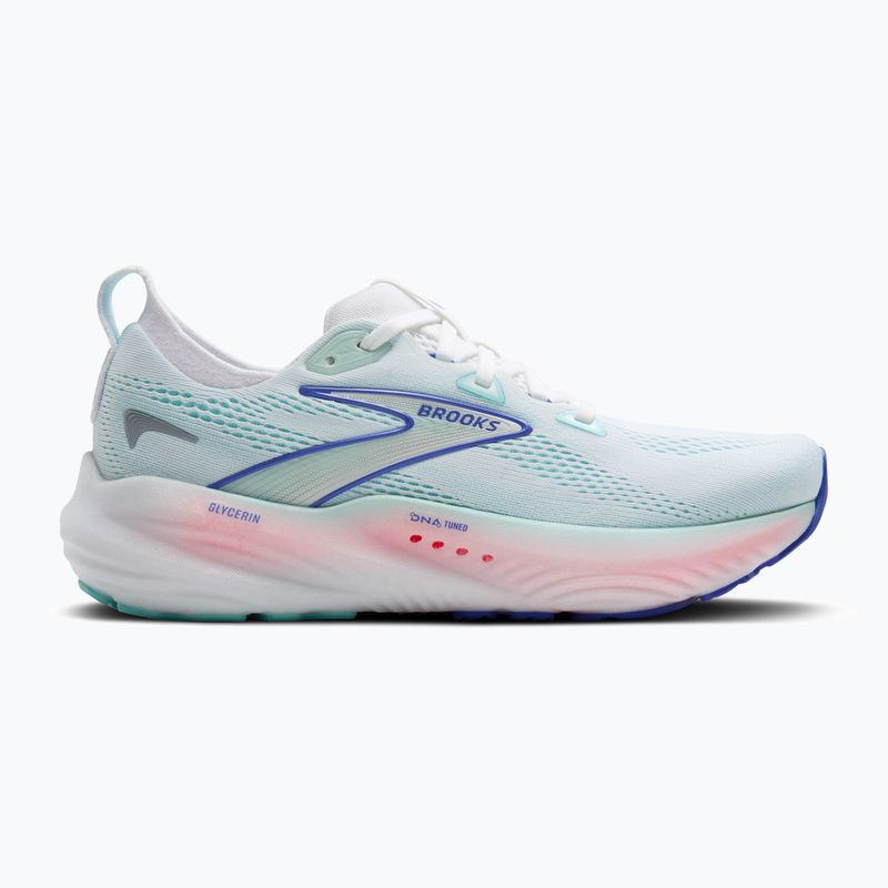 Buty do biegania damskie Brooks Glycerin 22 wide fit white/limpet shell/amparo blue 9