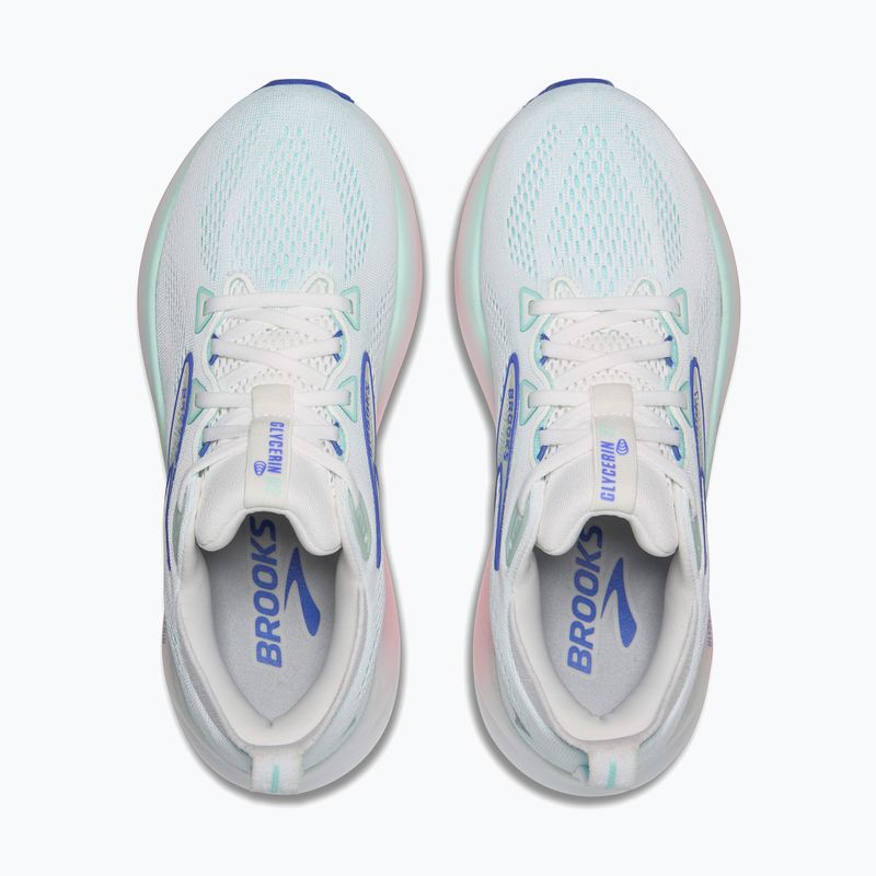 Buty do biegania damskie Brooks Glycerin 22 wide fit white/limpet shell/amparo blue 11